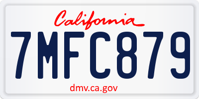 CA license plate 7MFC879
