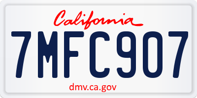 CA license plate 7MFC907