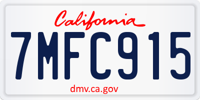 CA license plate 7MFC915