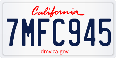 CA license plate 7MFC945