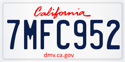 CA license plate 7MFC952