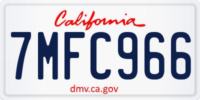 CA license plate 7MFC966