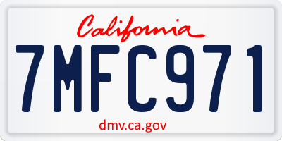 CA license plate 7MFC971