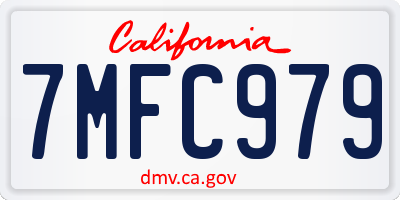 CA license plate 7MFC979