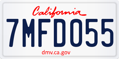 CA license plate 7MFD055