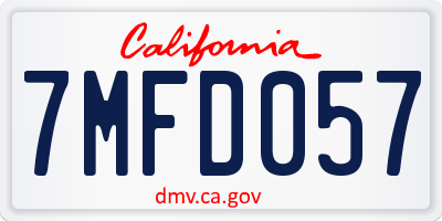 CA license plate 7MFD057