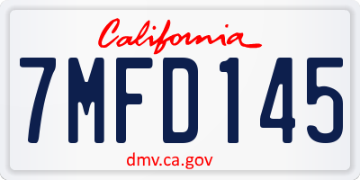 CA license plate 7MFD145