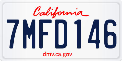 CA license plate 7MFD146