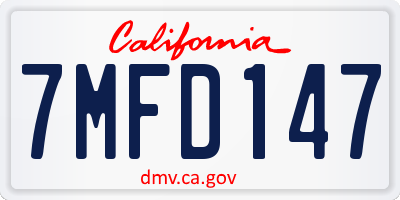 CA license plate 7MFD147