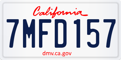 CA license plate 7MFD157