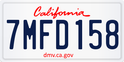 CA license plate 7MFD158
