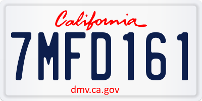 CA license plate 7MFD161