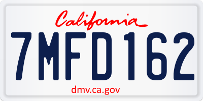 CA license plate 7MFD162