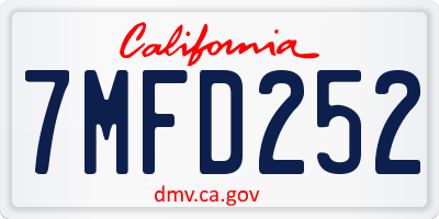 CA license plate 7MFD252
