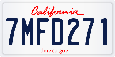 CA license plate 7MFD271