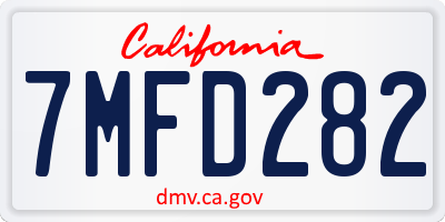 CA license plate 7MFD282
