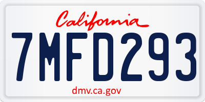 CA license plate 7MFD293