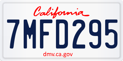 CA license plate 7MFD295