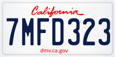 CA license plate 7MFD323