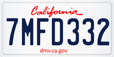 CA license plate 7MFD332