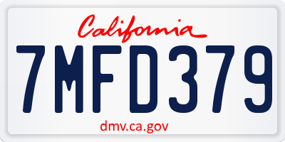 CA license plate 7MFD379