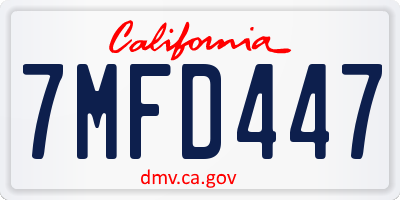 CA license plate 7MFD447