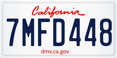 CA license plate 7MFD448