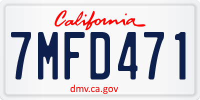 CA license plate 7MFD471