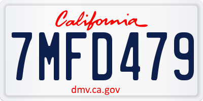 CA license plate 7MFD479