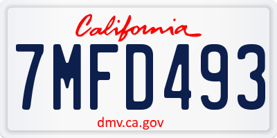 CA license plate 7MFD493