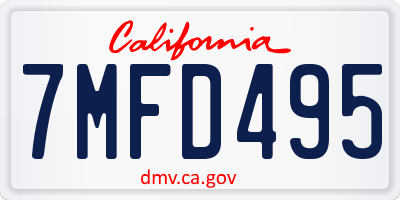 CA license plate 7MFD495