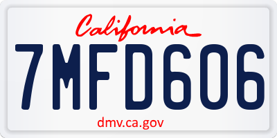 CA license plate 7MFD606