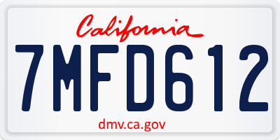 CA license plate 7MFD612