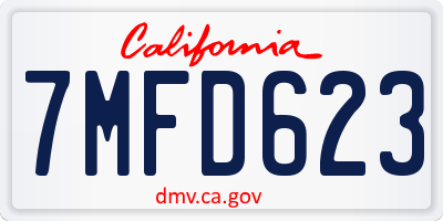 CA license plate 7MFD623