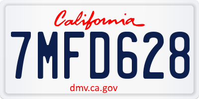 CA license plate 7MFD628