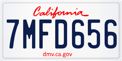 CA license plate 7MFD656