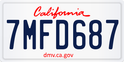 CA license plate 7MFD687