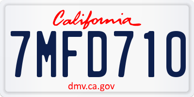 CA license plate 7MFD710