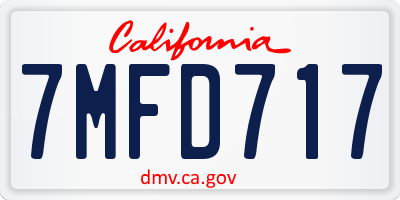 CA license plate 7MFD717