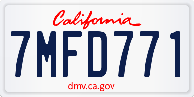 CA license plate 7MFD771