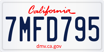 CA license plate 7MFD795