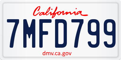 CA license plate 7MFD799