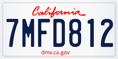 CA license plate 7MFD812