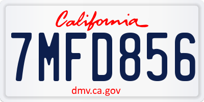 CA license plate 7MFD856