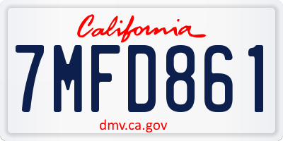 CA license plate 7MFD861