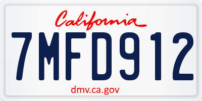 CA license plate 7MFD912