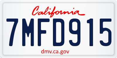 CA license plate 7MFD915