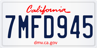 CA license plate 7MFD945