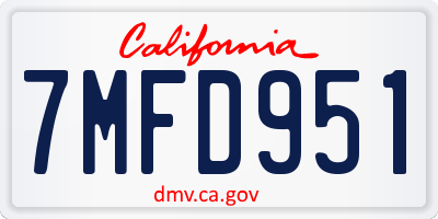 CA license plate 7MFD951