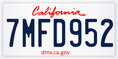 CA license plate 7MFD952